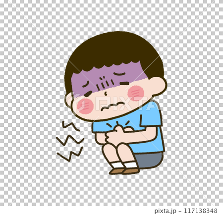 孩子腹痛蹲下 117138348