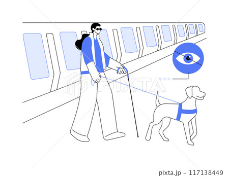 Assistance dog isolated cartoon vector illustrations. 117138449