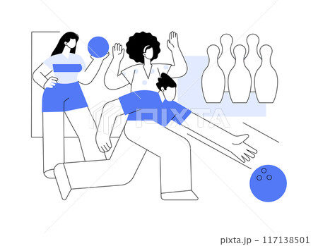 Bowling club isolated cartoon vector illustrations. 117138501