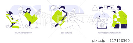 Accident prevention abstract concept vector illustrations. 117138560