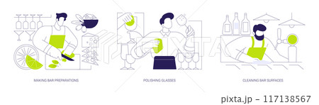 Bartending abstract concept vector illustrations. 117138567