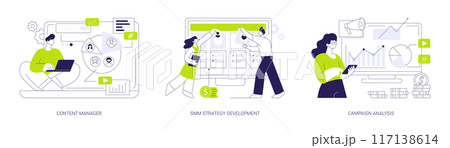 Social media marketing abstract concept vector illustrations. 117138614