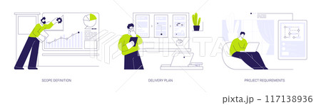 IT business analysis abstract concept vector illustrations. IT business analysis abstract concept vector illustrations. 117138936