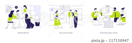 Real estate business abstract concept vector illustrations. Real estate business abstract concept vector illustrations. 117138947