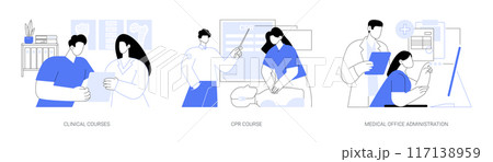 Healthcare courses isolated cartoon vector illustrations se 117138959