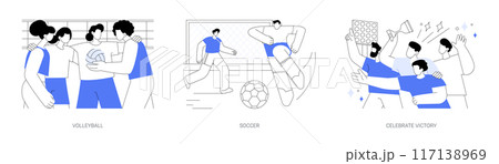 Student sport team isolated cartoon vector illustrations se 117138969