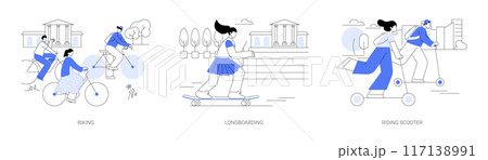 Students outdoor activities isolated cartoon vector illustrations se Students outdoor activities isolated cartoon vector illustrations se 117138991