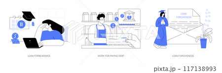 Student loan repayment isolated cartoon vector illustrations se 117138993