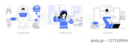 Student loan isolated cartoon vector illustrations se 117138994
