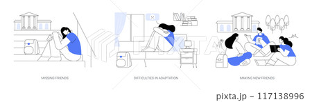 Student social adaptation isolated cartoon vector illustrations se Student social adaptation isolated cartoon vector illustrations se 117138996