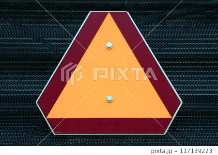 caution triangle orange sing on black grid background caution triangle orange sing on black grid background 117139223