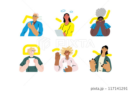Creative Workspace: Video Conference, modern flat vector concept illustration of person engaging in virtual business meeting Connectivity, collaboration, digital interaction, remote work, productivity 117141291