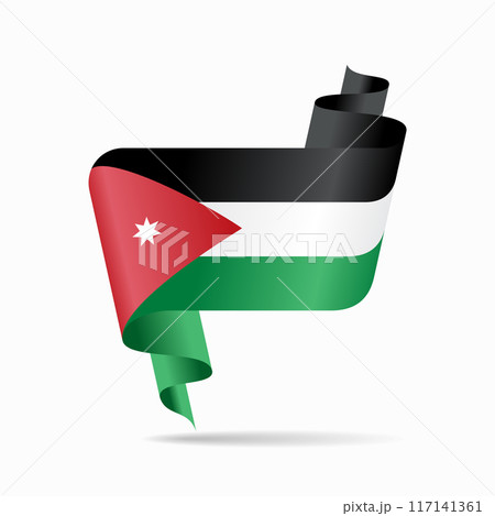 Jordanian flag wavy ribbon background. Vector...のイラスト素材 [117141361] - PIXTA