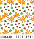 Fall seamless pattern of chestnut leaves on white Fall seamless pattern of chestnut leaves on white 117141614