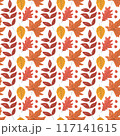 Forest autumn leaves vector flat seamless pattern Forest autumn leaves vector flat seamless pattern 117141615