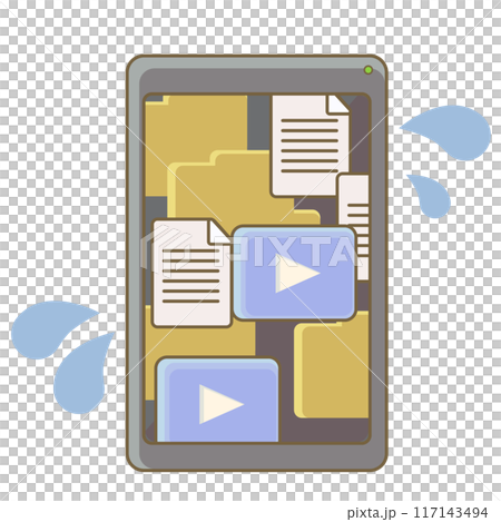 A smartphone full of files and videos 117143494