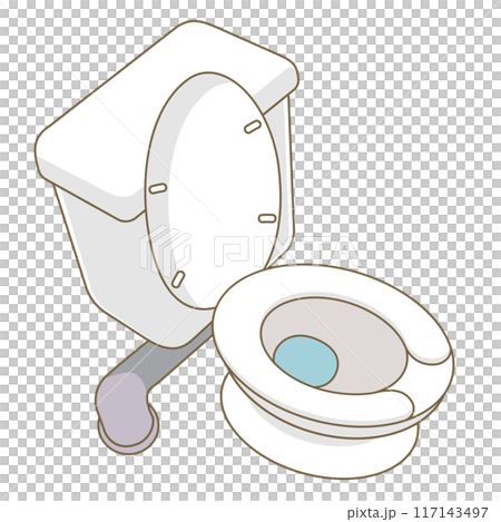 水洗トイレを上から見た時のイラスト 117143497