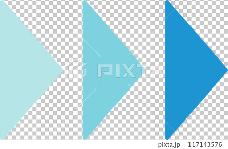 Light blue triple triangular arrow vector illustration Light blue triple triangular arrow vector illustration 117143576