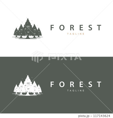 Forest Logo, Jungle Adventure Simple Design Vector, Illustration Template 117143624