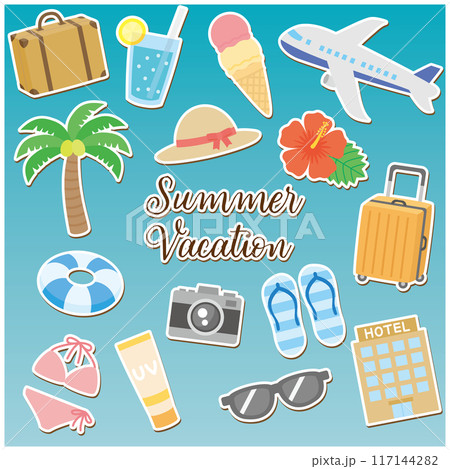 夏 旅行 イラスト アイコン 夏 旅行 イラスト アイコン 117144282