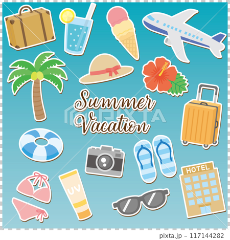 夏 旅行 イラスト アイコン 夏 旅行 イラスト アイコン 117144282