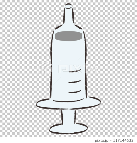 Simple hand drawn illustration of a syringe Simple hand drawn illustration of a syringe 117144532