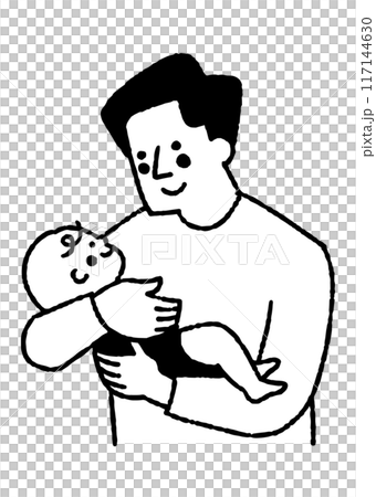 Smiling father holding his baby_2 Smiling father holding his baby_2 117144630