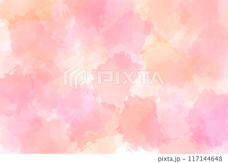 水彩　オレンジ　和紙　背景 117144648