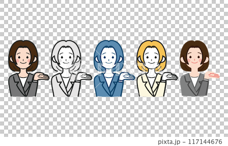 Simple and cute full-body vector illustration of a working woman, OL, suit 117144676