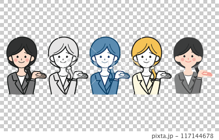 Simple and cute full-body vector illustration of a working woman, OL, suit 117144678