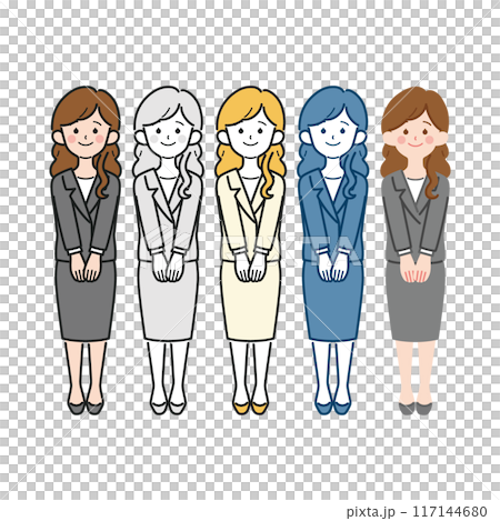 簡單可愛的職業女性全身向量圖,OL,西裝 簡單可愛的職業女性全身向量圖,OL,西裝 117144680
