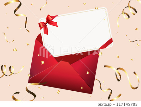 赤い封筒とクーポンのイラスト 117145785