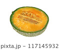 半分に切った美味しそうなメロン 117145932