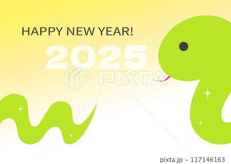 へび年のかわいい年賀状テンプレート へび年のかわいい年賀状テンプレート 117146163