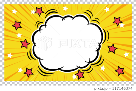 アメコミ風の吹き出しと背景 アメコミ風の吹き出しと背景 117146374