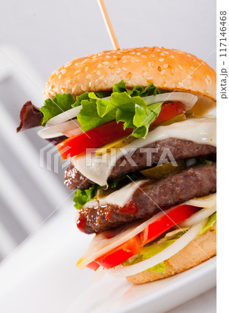 Fresh double burger Fresh double burger 117146468