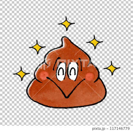 Sparkling healthy poop character 117146779