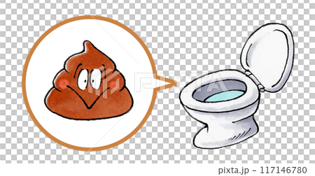 Poop character and toilet bowl 117146780