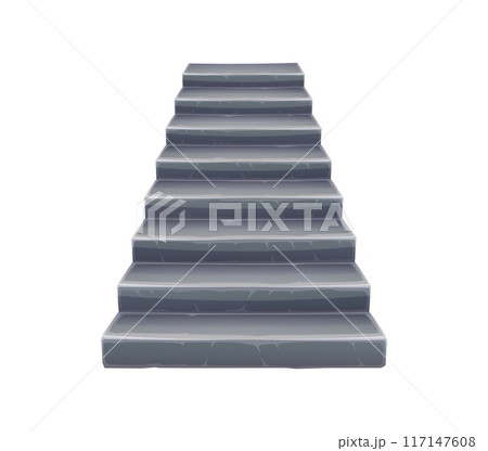 Stone stairs ladder or staircase and stairway with steps, cartoon vector for game or architecture. Concrete stone ladder, castle or old house path with staircase for cartoon building entrance stairway 117147608