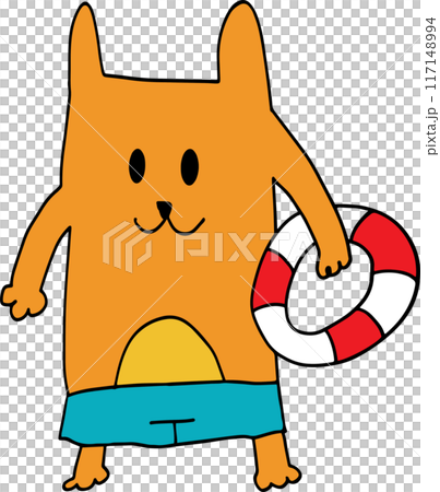 The orange cat drawing cartoon style for sticker or stamp concept The orange cat drawing cartoon style for sticker or stamp concept 117148994