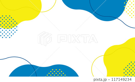 抽象的　シェイプ　フレーム　青と黄色	 117149234