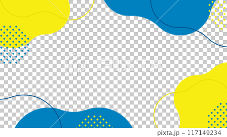 抽象的　シェイプ　フレーム　青と黄色	 117149234