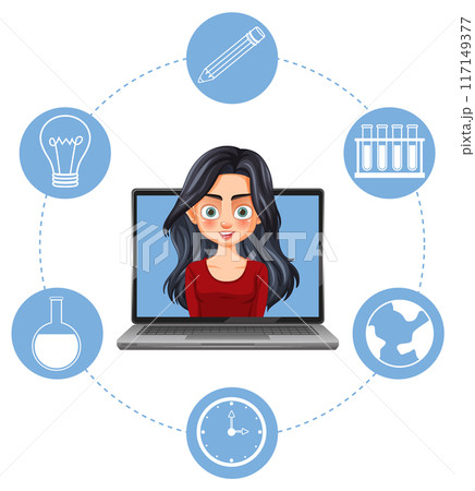 Virtual Learning and Education Conceptのイラスト素材 [117149377] - PIXTA