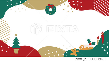 シンプルでポップなクリスマスパーティ―のイメージのフレーム 117149606