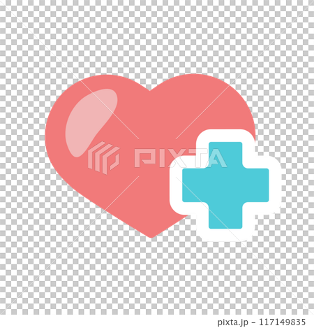 心形十字標記 心形十字標記 117149835