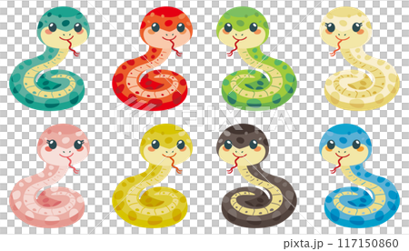 巳年の蛇のイラストセット 117150860