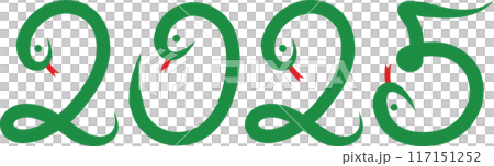 Green 2025 snake illustration character, snake year new year vector material 117151252