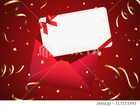 赤い封筒とクーポンのイラスト 117151493