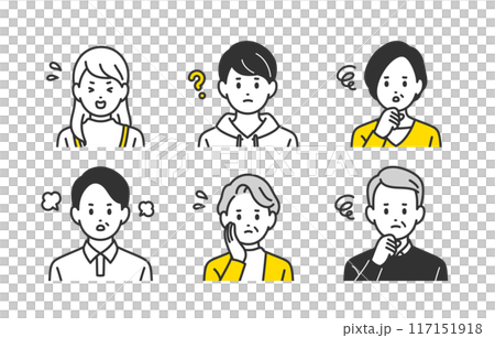 負高中/中年/高中上半身套裝【人物向量圖素材】 117151918