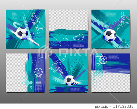 Soccer Template design , Football banner, Sport layout design, Sketch, Drawing, vector ,abstract background 117152339